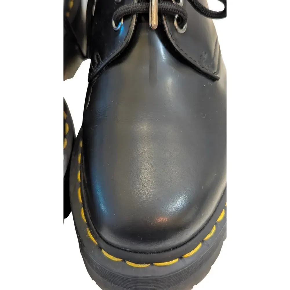 Dr. Martens 1461 Quad Platform Black Smooth Leather Shoes Men’s 7 Women’s 8